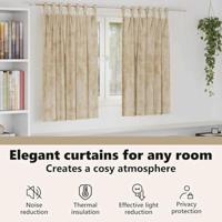 VidaXL Velvet gordijnen met gordijnen 2 pcs crème 140 x 140 cm fluweel - thumbnail