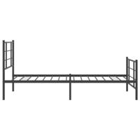 Bedframe met hoofd- en voeteneinde metaal zwart 107x203 cm - thumbnail