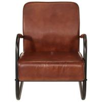 Fauteuil echt leer bruin - thumbnail