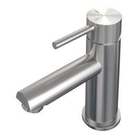 Wastafelmengkraan Brauer Brushed Carving Coldstart Opbouw Laag Ronde Hendel Geborsteld RVS PVD PVD Brauer - thumbnail