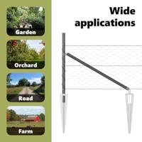 VidaXL Afrasteringspaal grijs 25 x 0,4 m (50 mm gaas) staal en pvc - thumbnail