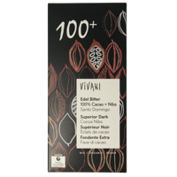 Vivani Chocolade puur superieur 100% + cacao nibs bio 80 Gram - thumbnail