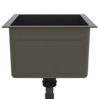 Gootsteen handgemaakt roestvrij staal zwart - thumbnail