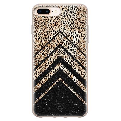 iPhone 8 Plus/7 Plus siliconen hoesje - Chevron luipaard