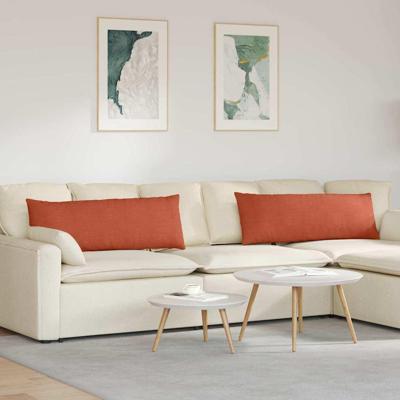Sofa Kussens 2 pcs Rood-oranje 120 x 40 cm Katoen Stof