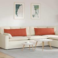 Sofa Kussens 2 pcs Rood-oranje 120 x 40 cm Katoen Stof - thumbnail