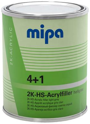 Mipa acryl filler "4+1 hs" 4+1 acrylic filter hs 1l light gray