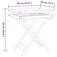 Dienbladtafel inklapbaar 60x40x68 cm bamboe - thumbnail