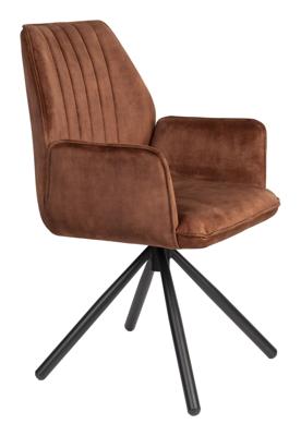 ZILT Eetkamerstoel 'Nolberto' Velvet, kleur Roest