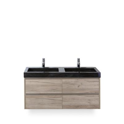 Dante Badmeubelset 120 cm - Craft Oak - Wastafel Hardsteen Wit Lucca Dubbel