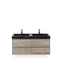 Dante Badmeubelset 120 cm - Craft Oak - Wastafel Hardsteen Wit Lucca Dubbel - thumbnail