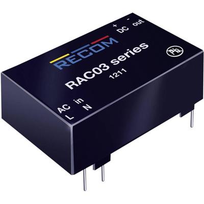 AC/DC-printnetvoeding RECOM RAC03-24SC 24 V/DC 0.125 A 3 W AC/DC-printnetvoeding RECOM RAC03-24SC 24 V/DC 0.125 A 3 W