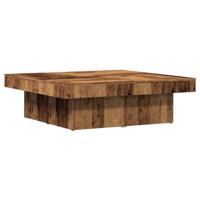 Salontafel 90x90x28 cm bewerkt hout oud houtkleurig - thumbnail