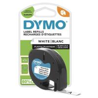 Labeltape dymo letratag plastic 12mm wit | 10 stuks - thumbnail