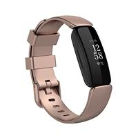 By Qubix - Compatible met Fitbit Inspire 2 & Ace 3 - Sportbandje met gesp - Maat: Small - Rosé goud - Compatible fitbit bandje - thumbnail