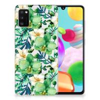 Samsung Galaxy A41 | TPU Case | Orchidee Groen - thumbnail