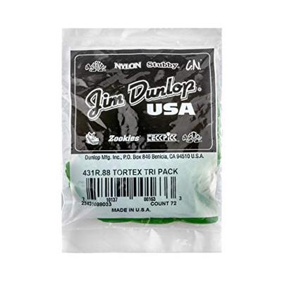 Dunlop 431R88 Tortex Triangle .88mm plectrum groen