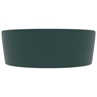 Wastafel met overloop 36x13 cm keramiek mat donkergroen - thumbnail