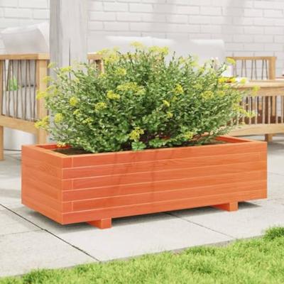 VidaXL Plantenbak 90x40x26,5 cm massief grenenhout wasbruin