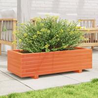VidaXL Plantenbak 90x40x26,5 cm massief grenenhout wasbruin - thumbnail