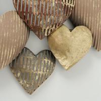Wanddecoratie harten van metaal - thumbnail
