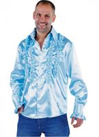 Blouse disco ruches populair blauw - thumbnail