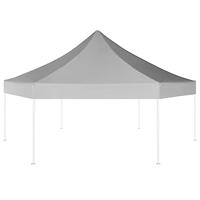 Partytent pop-up opvouwbaar zeshoekig grijs 3,6 x 3,1 m - thumbnail