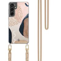 Samsung Galaxy S24 FE hoesje met beige koord - Abstract dots - thumbnail