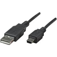 Manhattan USB-kabel USB 2.0 USB-A stekker, USB-mini-B stekker 1.80 m Zwart Vergulde steekcontacten, UL gecertificeerd 333375-CG - thumbnail