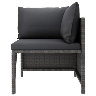 12-delige Loungeset met kussens poly rattan grijs