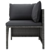 6-delige Loungeset met kussens poly rattan grijs - thumbnail