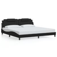 Bedframe "Viana" zonder matras kunstleer zwart 200x200 cm - thumbnail