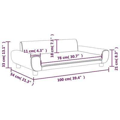 Kinderbank 100x54x33 cm fluweel crèmekleurig