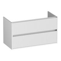 Brauer Adore Wavy - Onderkast - 100 cm - met 2 Softclose Lades Greeploos en 1 Sifon Uitsparing - Mat Wit - thumbnail