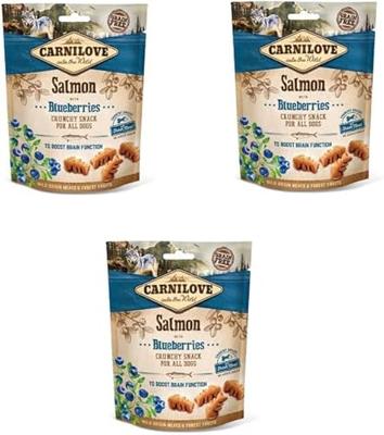 Carnilove crunchy snack zalm / blauwe bes - thumbnail