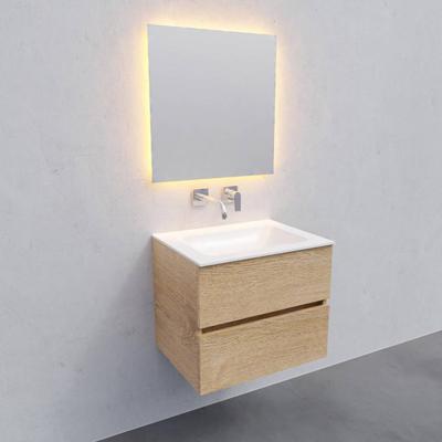 Badkamermeubel Solid Surface BWS Oslo 60x46 cm Wood Washed Oak (0 kraangaten)