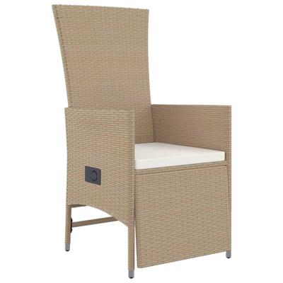 5-delige Tuinset met kussens poly rattan beige - thumbnail