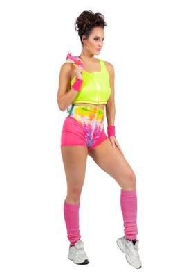 Aerobic Party Outfit Tie Dye Neon Dames