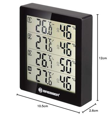 Bresser Optik Quadro 7000020CM3000 Thermo- en hygrometer Zwart Bresser Optik Quadro 7000020CM3000 Thermo- en hygrometer Zwart