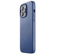 Mujjo Leather Case met MagSafe iPhone 14 / 15 Plus blauw - thumbnail