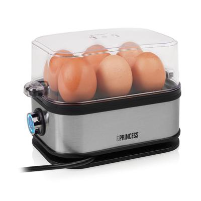 Princess 01.262046.01.001 Eierkoker BPA-vrij, Met maatbeker, Controlelampje Zilver, Zwart