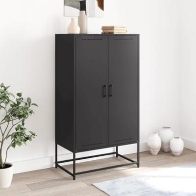 Hoge kast 68,5x38,5x123,5 cm staal zwart