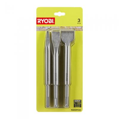 Kit RYOBI SDS + 3 scalpelli (1 punta, 1 piatto, 1 becco) RAKSPC03