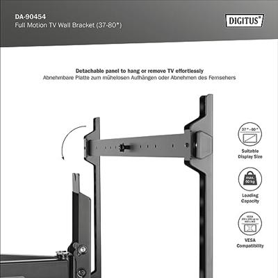 Digitus DA-90454 TV-beugel Variabele afstand tot de muur 114,3 cm (45) - 177,8 cm (70) Uittrekbaar, Kantelbaar, Kantelbaar en roteerbaar Digitus DA-90454 TV-beugel Variabele afstand tot de muur 114,3 cm (45) - 177,8 cm (70) Uittrekbaar, Kantelbaar, Kantelbaar en roteerbaar
