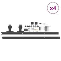 Doos met onderdelen voor schuifdeur 427 cm staal zwart - thumbnail