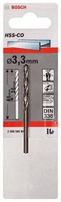 Bosch Accessories 2608585844 HSS Metaal-spiraalboor 3.3 mm Gezamenlijke lengte 65 mm Kobalt DIN 338 Cilinderschacht 1 stuk(s)