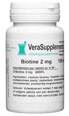 VeraSupplements Biotine 2 mg Tabletten VeraSupplements Biotine 2 mg Tabletten