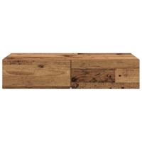 Wandschap met lades 80x33x17 cm bewerkt hout oud houtkleurig - thumbnail