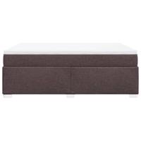 Boxspring met matras stof donkerbruin 160x200 cm - thumbnail