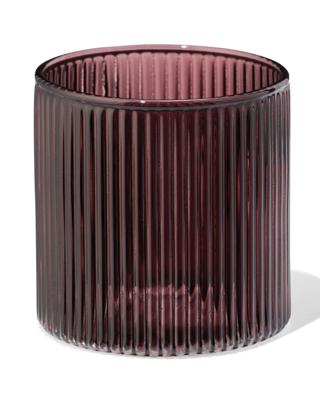 HEMA Glas voor geurkaars ⌀6.5x6.5cm ribbel aubergine (aubergine)